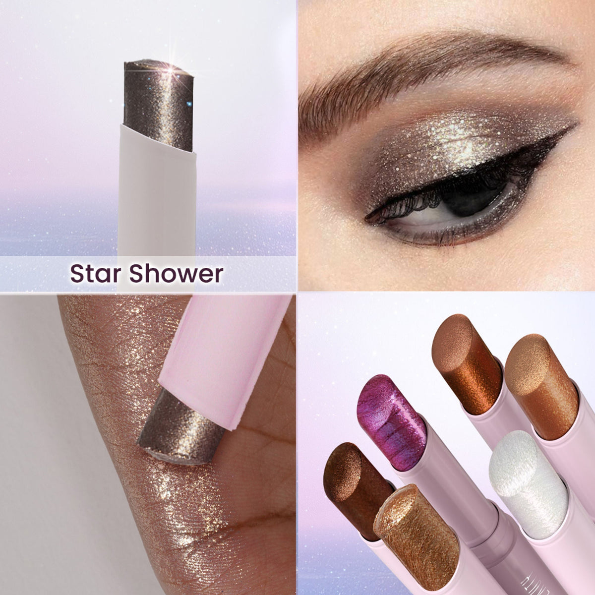 Image 2 of Swiss Beauty Jelly Verse Glow Eyeshadow Stick , Rich Color Payoff, Crease-Proof - Bronzed Eclipse
