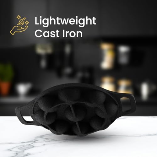 Image 7 of ULTRA Cast Iron Paniyaram Pan 9 Pits – 100% Virgin Iron, Naturally Seasoned with Edible Oil, Non-Reactive & Toxin-Free