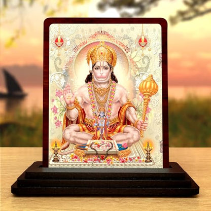 Image 1 of Default Title for the product Hanuman ji ki murti (Wooden/Size 7.5X10 cm) Showpiece for Bedroom Figurine for Living Room