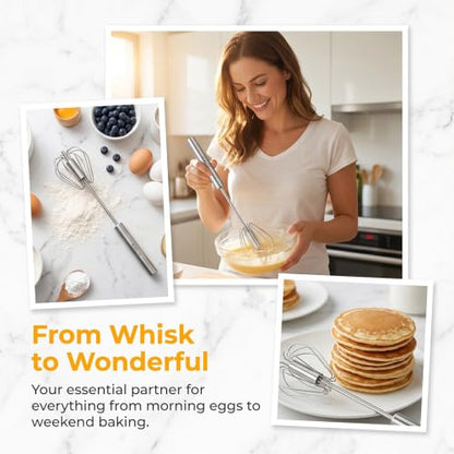 Image 4 of Hand Blanders Egg Whisk, Hand Push Whisk Blender, Stainless Steel Egg Beater, Stirring