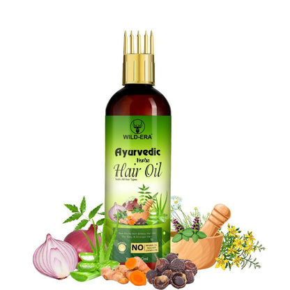 Image 1 of Wildera Bringha Ayurvedic Hair Oil, Hair Fall Control and Hair Growth with Bringharaj Oil