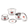 Image 1 of 300 ML, 500 ML, 800 ML for the product HAZEL Stainless Steel Tope Patila with Lid Round Bottom Boiling Vessels Bhagona Dekchi