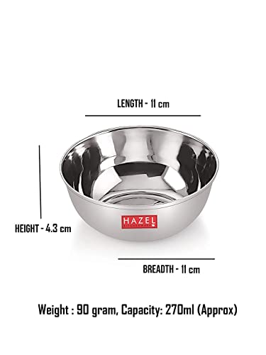 Image 4 of HAZEL Stainless Steel Bowl Vati Set of 12, 270 ML
