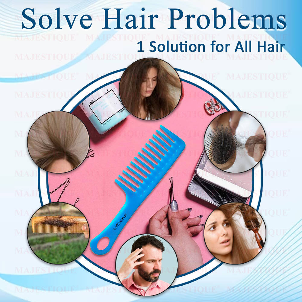 Image 7 of Majestique Handle Wide Tooth Comb for Curly Hair, Long Hair