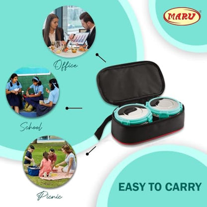 Image 3 of MARU Stainless Steel Lunch Box Set of 2, 350ML