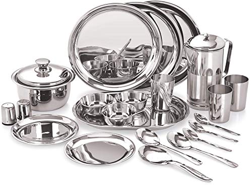 Image 1 of Default Title for the product neelam Stainless Steel 22 Gauge 41 Pieces Premium Dinner Set