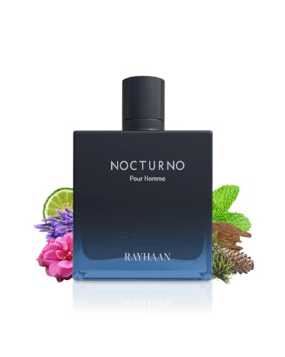 Image 3 of RAYHAAN Nocturno Pour Homme Eau de Parfum for Men Long Lasting Luxury Night Fragrance Elegant Black Blue Glass Bottle