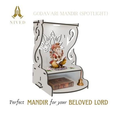 Image 2 of NIVED GODAVARI Engineered Wood Mandir, White