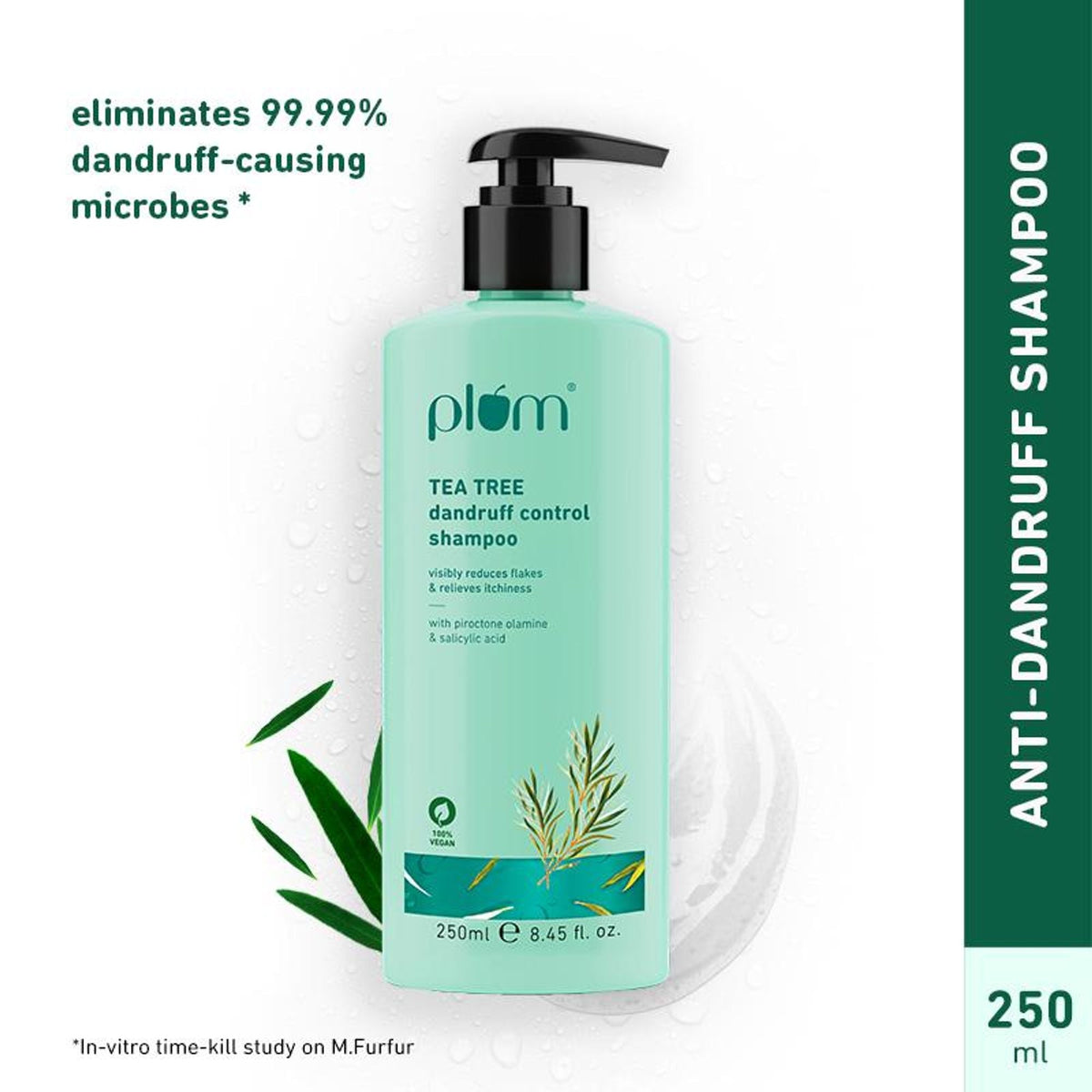 Image 1 of 250 ml / Pack of 1 for the product Plum Tea Tree Dandruff Control Shampoo, Paraben-Free with Piroctone Olamine