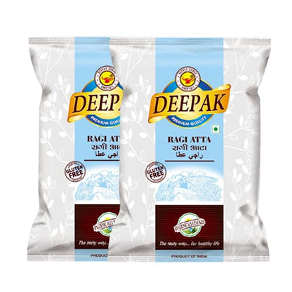 Image 1 of 1 kg / Pack of 2 for the product Deepak Ragi Atta | Gluten Free Finger Millet Flour | High Fiber & Healthy Diet Flour