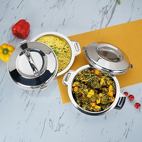 Image 7 of Sumeet Stainless Steel Casserole with Steel Lid | 2 Pieces - 1.5 Ltr Each
