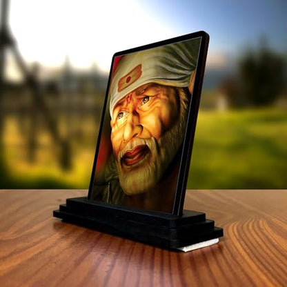 Image 2 of Wood Sai Baba Idol, 10 cm x 12 cm x 1 cm, Multicolour