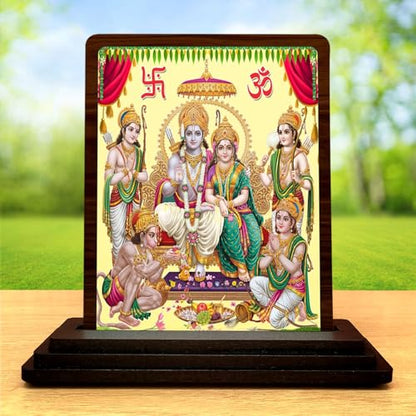 Image 2 of HD Printed Ram Darbar Wooden Idol 4x5 Inch Spiritual Art Spiritual Showpiece