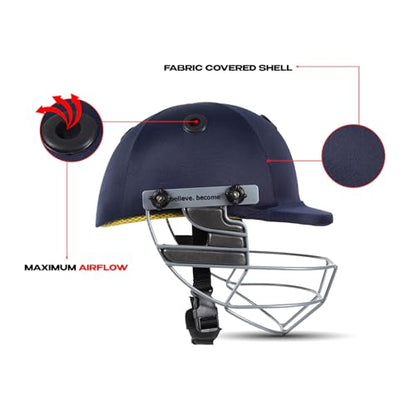 Image 2 of SG BLAZETECH Cricket Helmet | Navy Blue | Size: Medium | Lightweight approx 450g