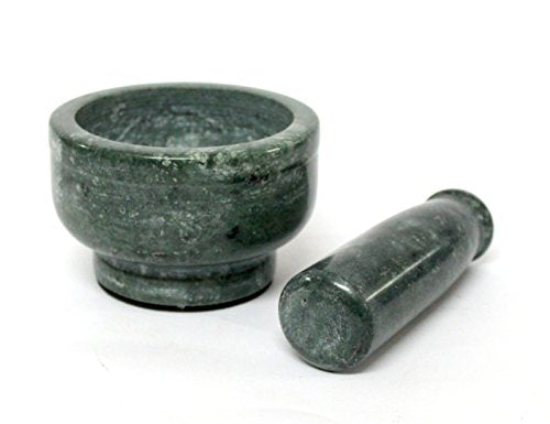 Image 1 of Default Title for the product KLEO 4" Wide Green Natural Stone Mortar and Pestle Set