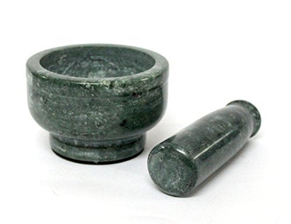 Image 1 of Default Title for the product KLEO 4" Wide Green Natural Stone Mortar and Pestle Set