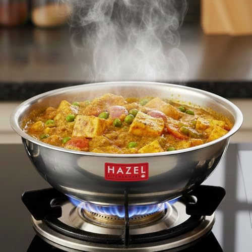 Image 1 of Silver Triply Tasra / 1.2 Litres for the product HAZEL Triply Stainless Steel Tasla Kadai