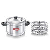 Image 1 of Default Title for the product Judge by Prestige Stainless Steel Idli Cooker with 4 Plates, 1 Liters, 25 x 25 x 21 Centimeters, Silver|Induction and Gas Stove Compatible