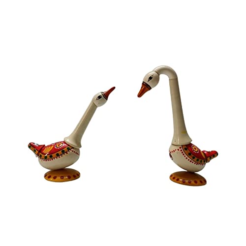 Image 4 of Hand Crafted - Etikoppaka Toy - Beautiful Swan Pair for Home Decor