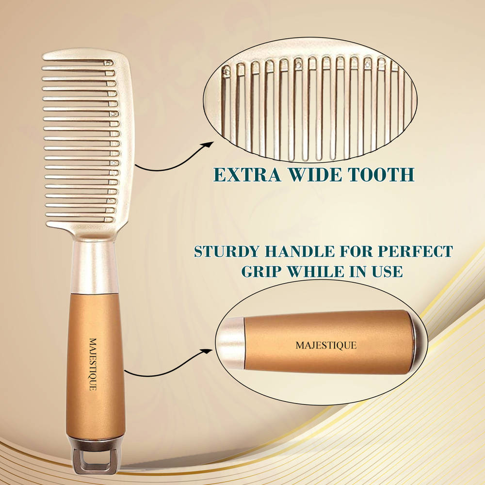 Image 6 of Majestique Golden Series 8inch Detangler Comb - For All Hair Types