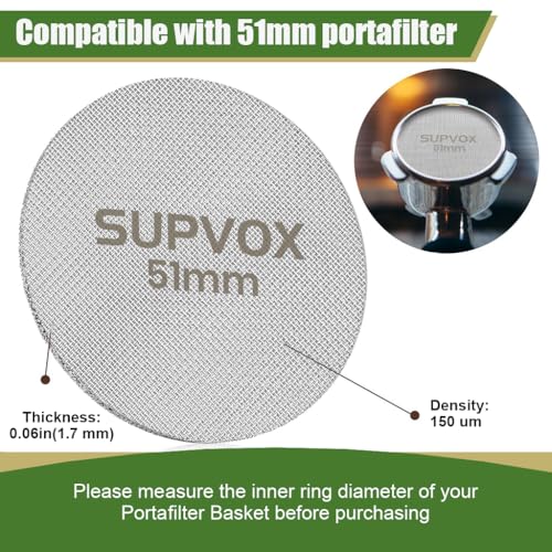 Image 3 of Supvox 51mm Reusable Puck Screen for Espresso Portafilter 1.7mm Thickness