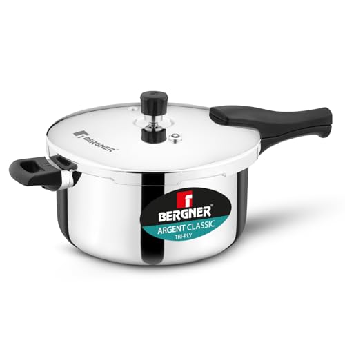 Image 5 of 6.5 Litres for the product Bergner Argent Classic Triply Stainless Steel Pressure Cooker