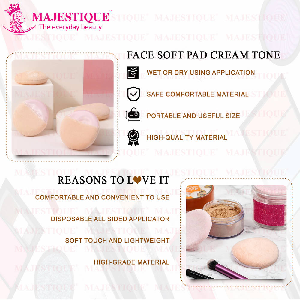 Image 4 of Majestique Round Cotton Powder Puffs