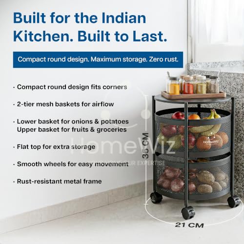 Image 3 of HomeWiz Round Kitchen Rack 2- Layer