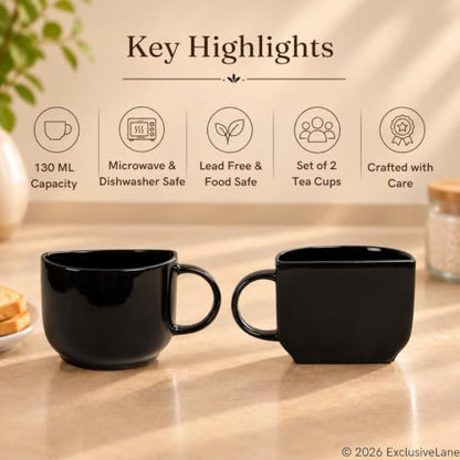 Image 5 of ExclusiveLane Unique Half Ceramic Tea Cups Set of 2 (130 ML)