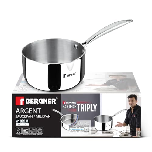 Image 1 of 2.3 Litres / Saucepan for the product BERGNER Bergner Argent Triply Milkpan/Saucepan/Teapan 18cm 2.3 L