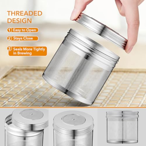 Image 5 of Supvox Tea Infuser 3 Inch Stainless Steel Fine Mesh with Lid and Hook Chain