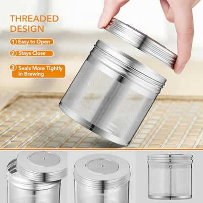 Image 5 of Supvox Tea Infuser 3 Inch Stainless Steel Fine Mesh with Lid and Hook Chain