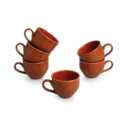 Image 3 of ExclusiveLane Terra Tones Ceramic Tea Cups Set of 6 (120 ML)