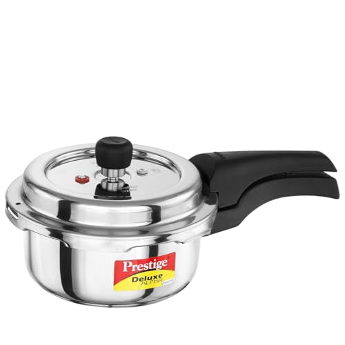 Image 1 of Default Title for the product Prestige Stainless Steel Deluxe Alpha Svachh Outer Lid Pressure Cooker 2 Litre