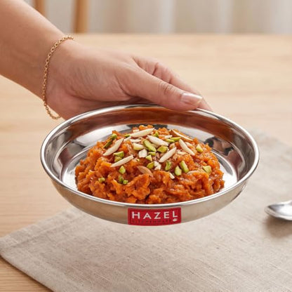 Image 2 of HAZEL Stainless Steel Plates Set for Serving Dessert, 300 ML, Set of 4