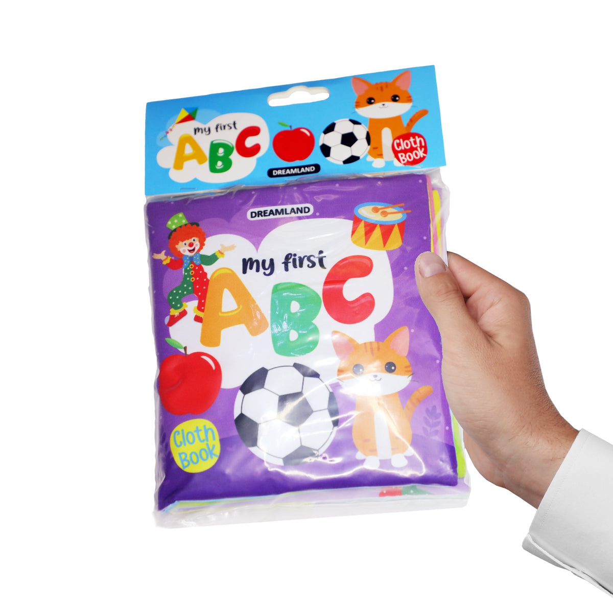 Image 2 of Dreamland Publications Baby My First Cloth Book ABC with Squeaker and Crinkle Paper, Non-Toxic Early Educational Toy for Toddler, Infants