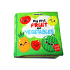 Image 1 of Cloth Book for the product Dreamland Publications Baby My First Cloth Book Fruit and Vegetables with Squeaker and Crinkle Paper, Non-Toxic Early Educational Toy for Toddler, Infants