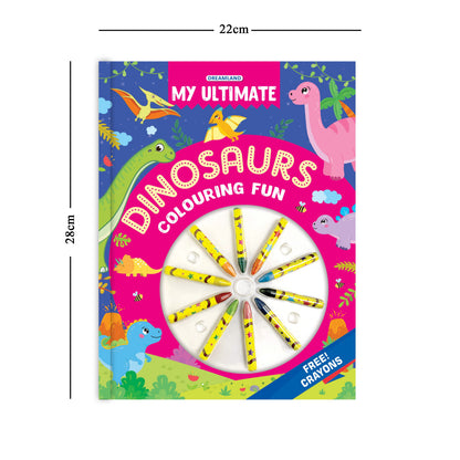 Image 1 of Paperback for the product Dreamland Publications My Ultimate Dinosaurs Colouring Fun Book with Free Crayons : Children's Colouring Book