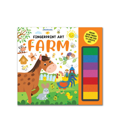 Image 1 of Paperback for the product Dreamland Publications Fingerprint Art Activity Book for Children - Farm with Thumbprint Gadget