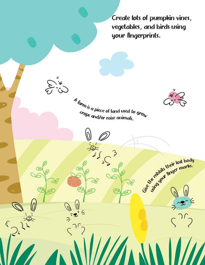 Image 8 of Dreamland Publications Fingerprint Art Activity Book for Children - Farm with Thumbprint Gadget
