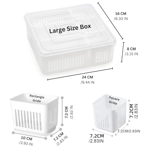 Image 4 of HomeWiz Fridge Storage Containers Large 6-Grid