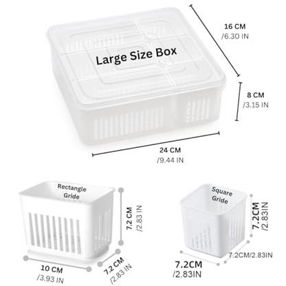 Image 4 of HomeWiz Fridge Storage Containers Large 6-Grid
