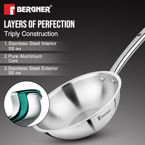 Image 5 of BERGNER TriPro Triply Stainless Steel 24cm (3L) Wok
