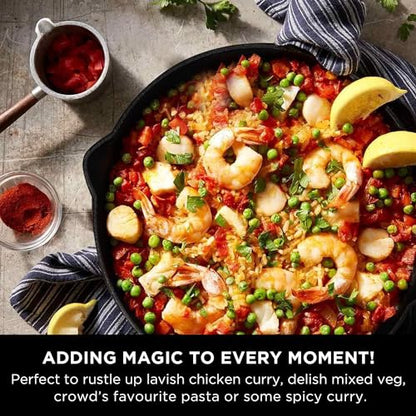 Image 6 of Meyer Pre-Seasoned Cast Iron 3 Piece Cookware Set - 26cm Frypan + 26cm Kadai with Interchangeable Lid