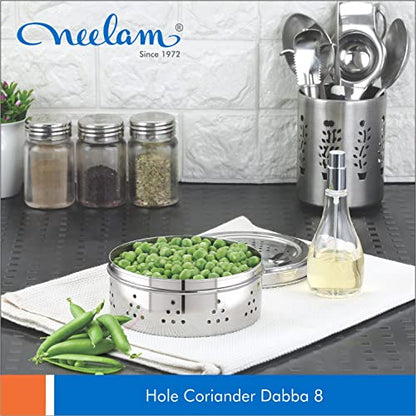 Image 9 of neelam Stainless Steel Coriander Dabbas with Air Ventilation
