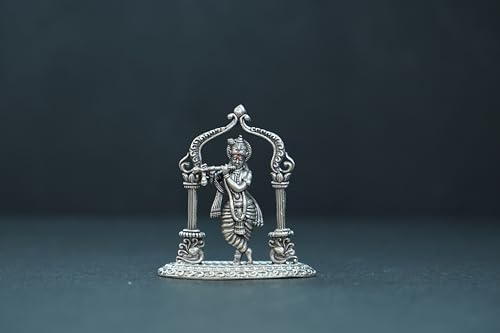 Image 3 of Dista Silvers Antique Krishna Idol with Frame 15.90G