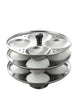 Image 1 of 12 IDLI for the product BLLUEX 3 Plates Stainless Steel Heavy Quality Idli Stand for 3 Liter Cooker | (12 Big Size idli Maker Stand Kitchen Tool 3 Plates, Silver)| Bigger Idli Size (12 IDLI)