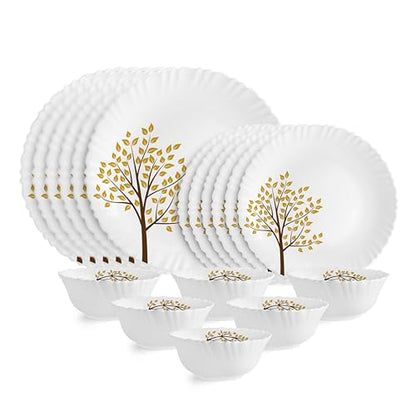 Image 1 of Default Title for the product CELLO Tree of Life Dazzle Series Opalware Dinner Set of 18 Pieces for Family of 6