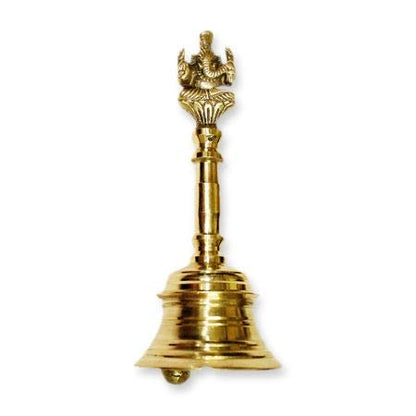 Image 2 of 5 Inch for the product Uapan Brass Pooja Bell, Ganesh, Gold