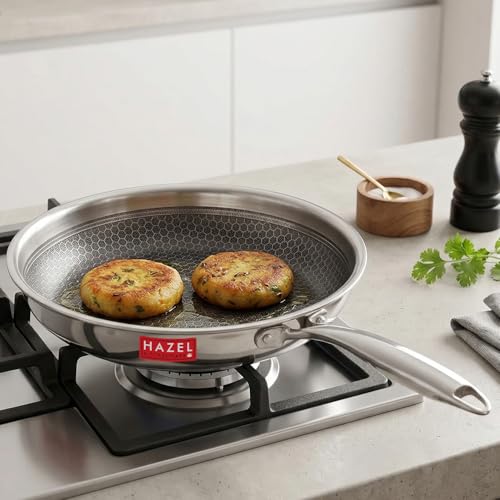 Image 7 of Honeycomb Fry Pan / 1500 ml for the product HAZEL Triply Stainless Steel Fry Pan